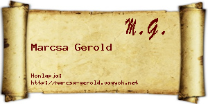 Marcsa Gerold névjegykártya